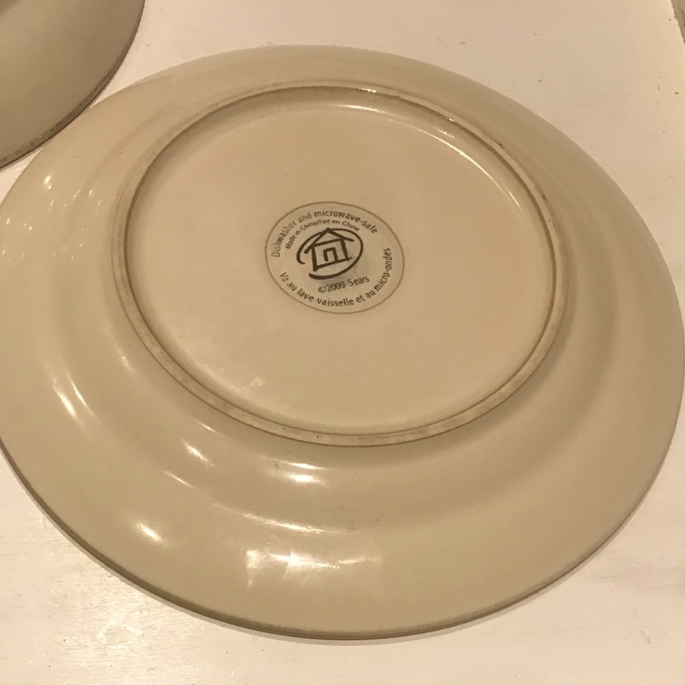 Sears Large Rimmed Bowl & Matching Plate Rustic Farmhouse Kitchen - Picture 13 of 16